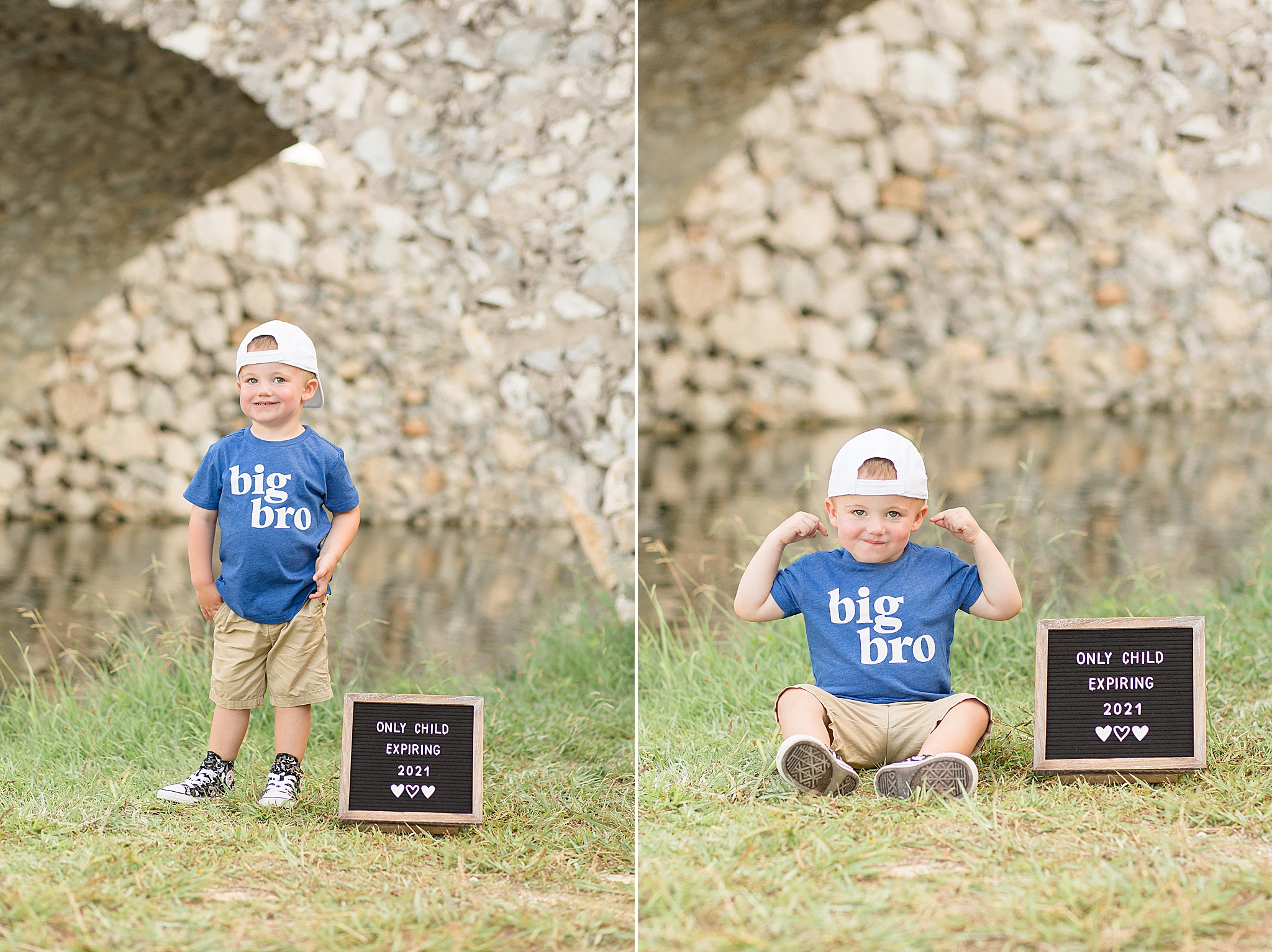 toddler shows off big bro shirt during McKinney family portraits