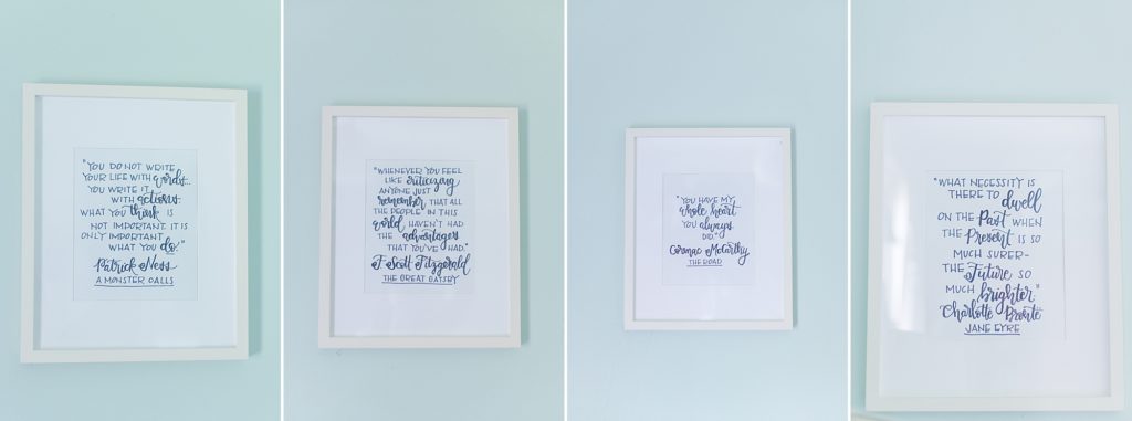 inspirational quotes on wall of nursery at nasvhille home for lifestyle newborn session