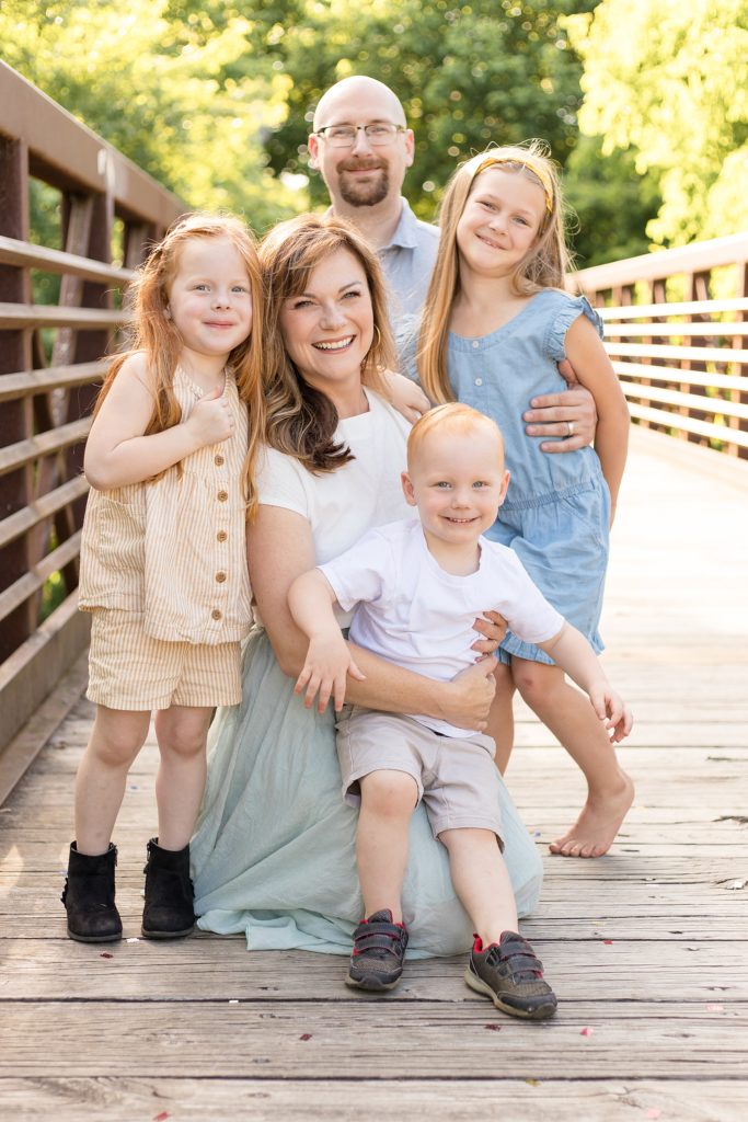 Franklin family photographer captures family of 5 at Pinkerton Park in Franklin, TN 