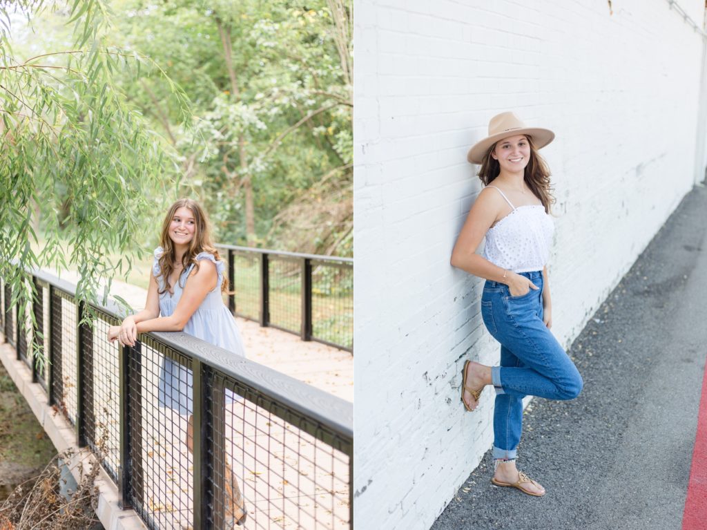 Senior poses at Finch Park and Downtown McKinney Square for senior portrait session with Wisp + Willow Photography Co. Click to see more from this senior session!
