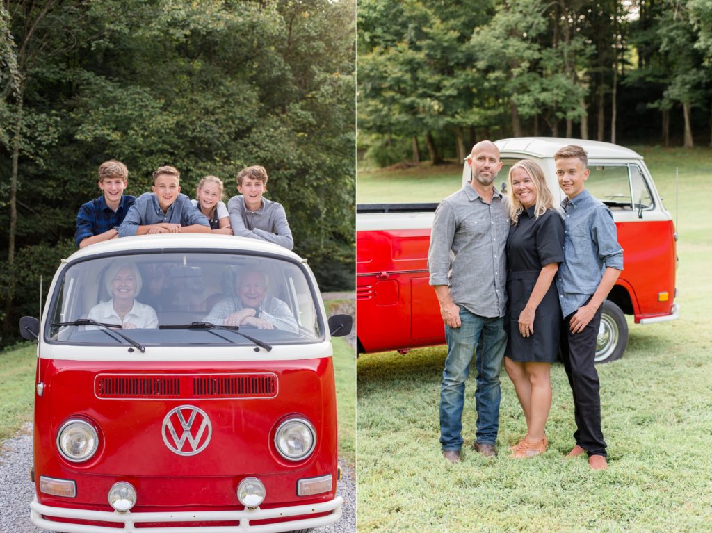 Families pose during extended family session with Nashville family photographer Wisp + Willow Photography Co. 