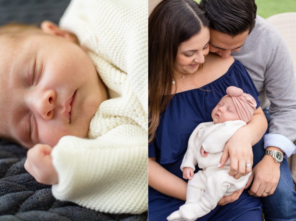 Lifestyle newborn session in the summer with Wisp + Willow Photography Co. 