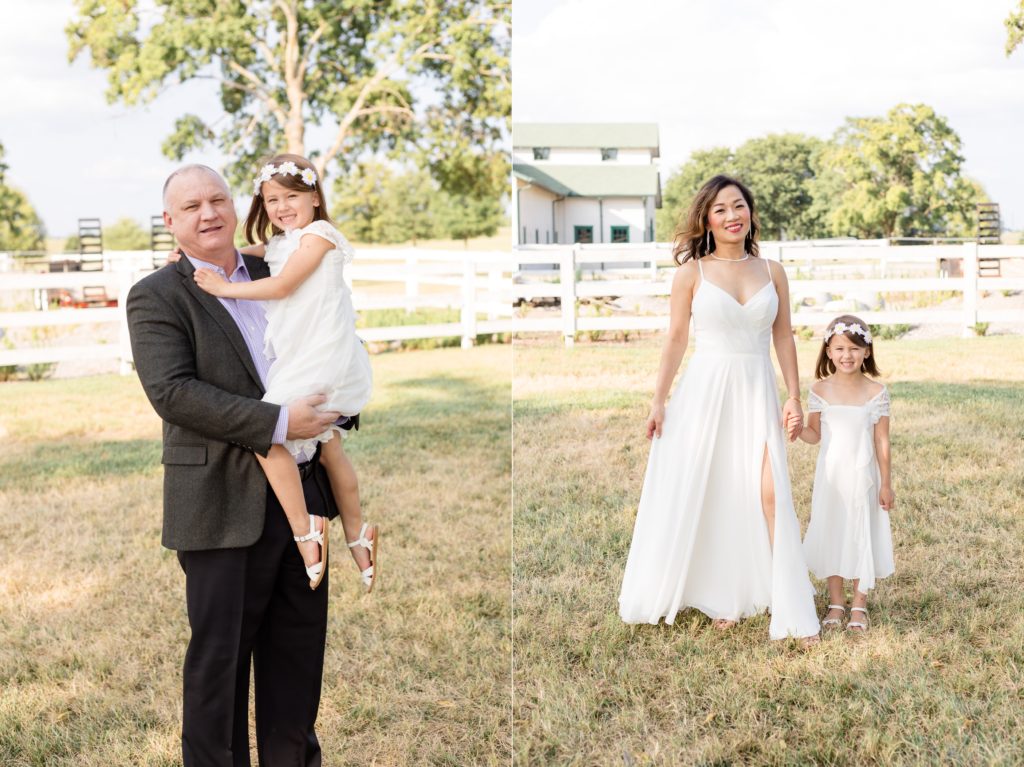 daughter poses with mom and dad during family portrait session at harlinsdale farm in franklin, tn with wisp + willow photography co. Click to read more about this session on our blog!