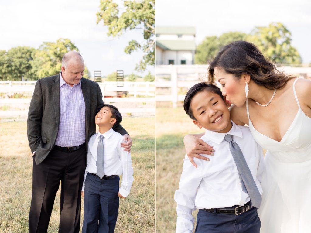 Son poses with mom and dad during family portrait session in Franklin, TN with Wisp + Willow Photography Co. Click to read more about this session on our blog.