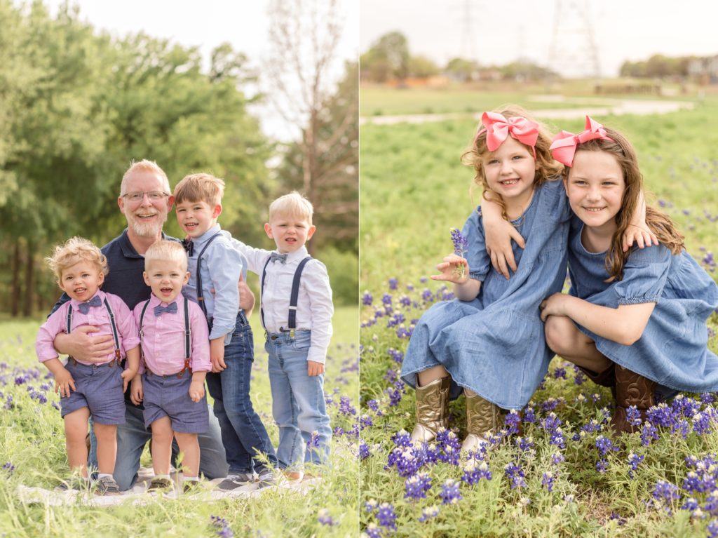 Bluebonnet minis in the spring in Plano TX with family photographer Wisp + Willow Photography Co. 