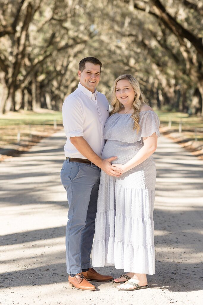 Maternity session at Historic Site in Wormsloe, GA captured by Wisp + Willow Photography Co.
