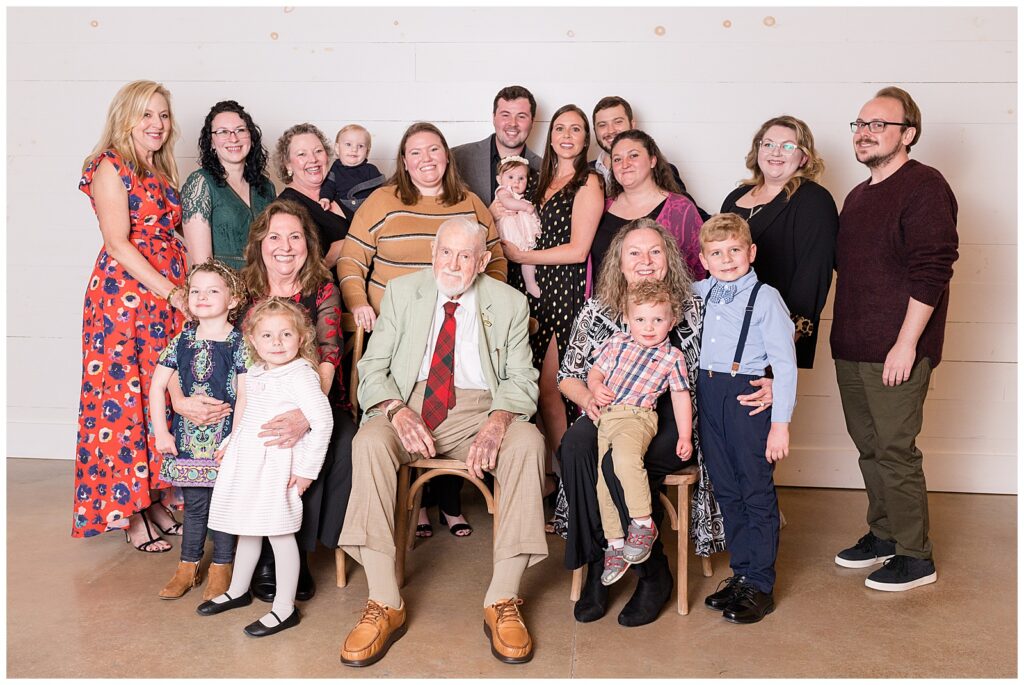 Extended family portraits at Howe Farms in Chattanooga, TN includes four generations of family taken by photographer, Wisp + Willow Photography Co.  Click to see more on the blog now!