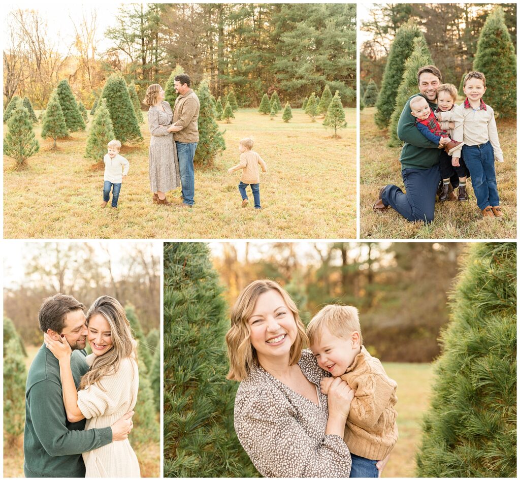 WIndy Knoll Tree Farm in Richmond, Virginia is the perfect backdrop for Christmas Mini Sessions!  Book with our Wisp + Willow Photography Co. photographer today!